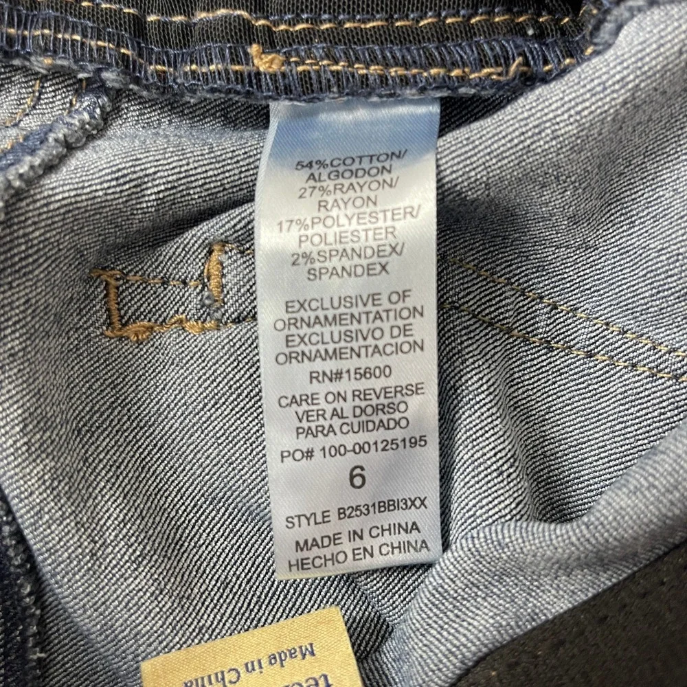 Democracy Jeans Womens 6 Blue Bootcut Ab Technology Raw Hem Crop Flare Boho